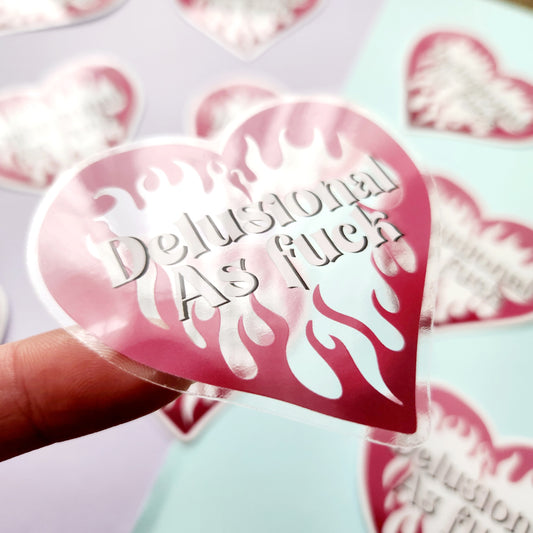 Delusional AF - CLEAR Cutout Vinyl Sticker