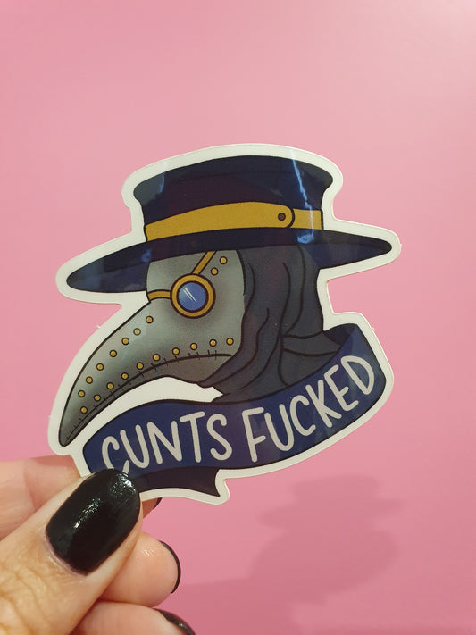 Plague Doc Cunts Fucked Vinyl Sticker