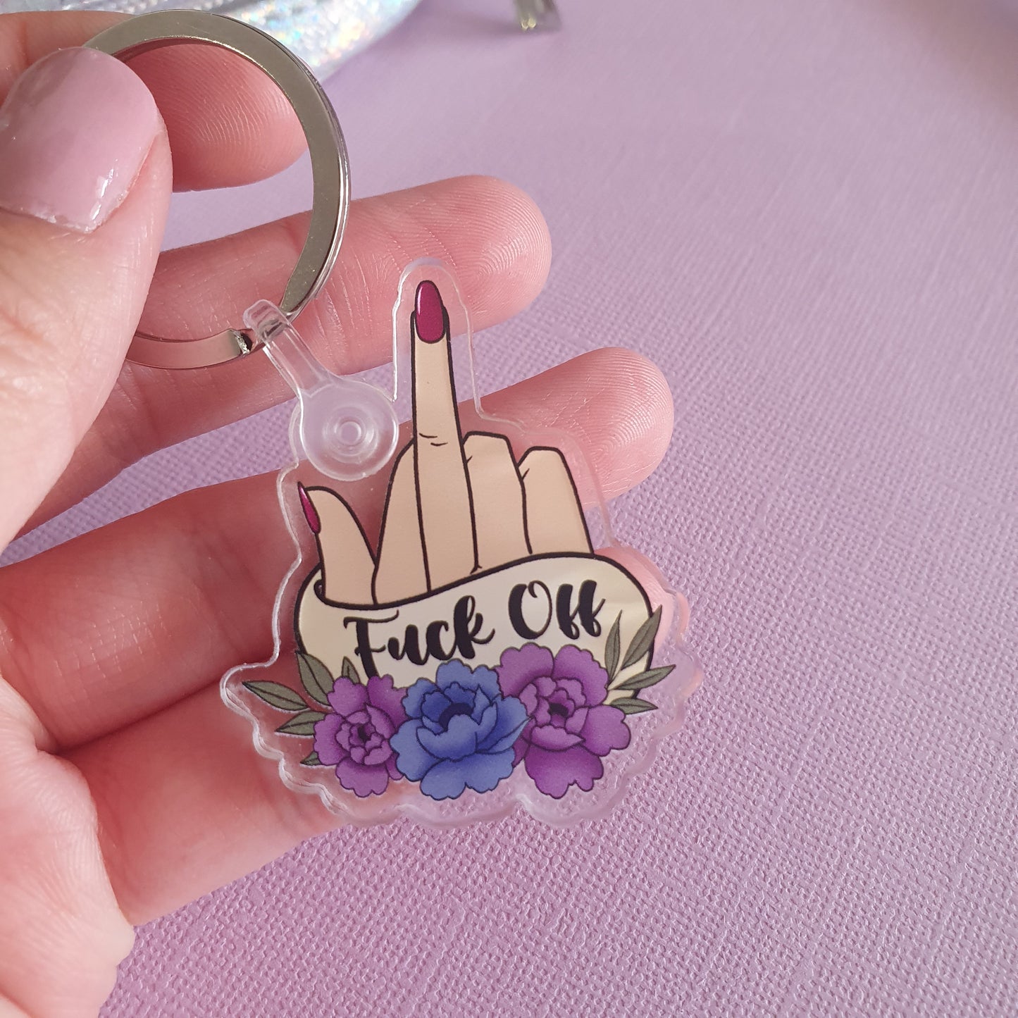 Rude Finger - Acrylic Keyring