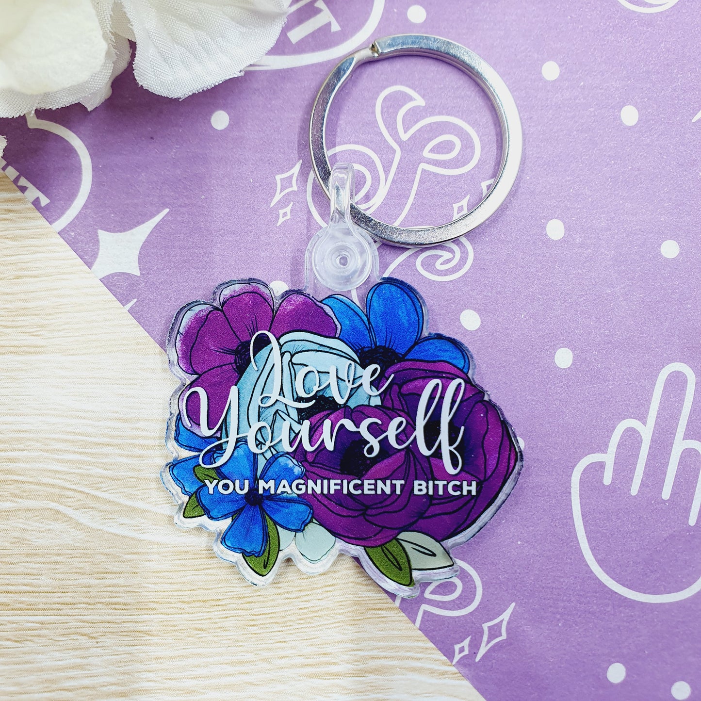 Love Yourself Bitch - Acrylic Keyring