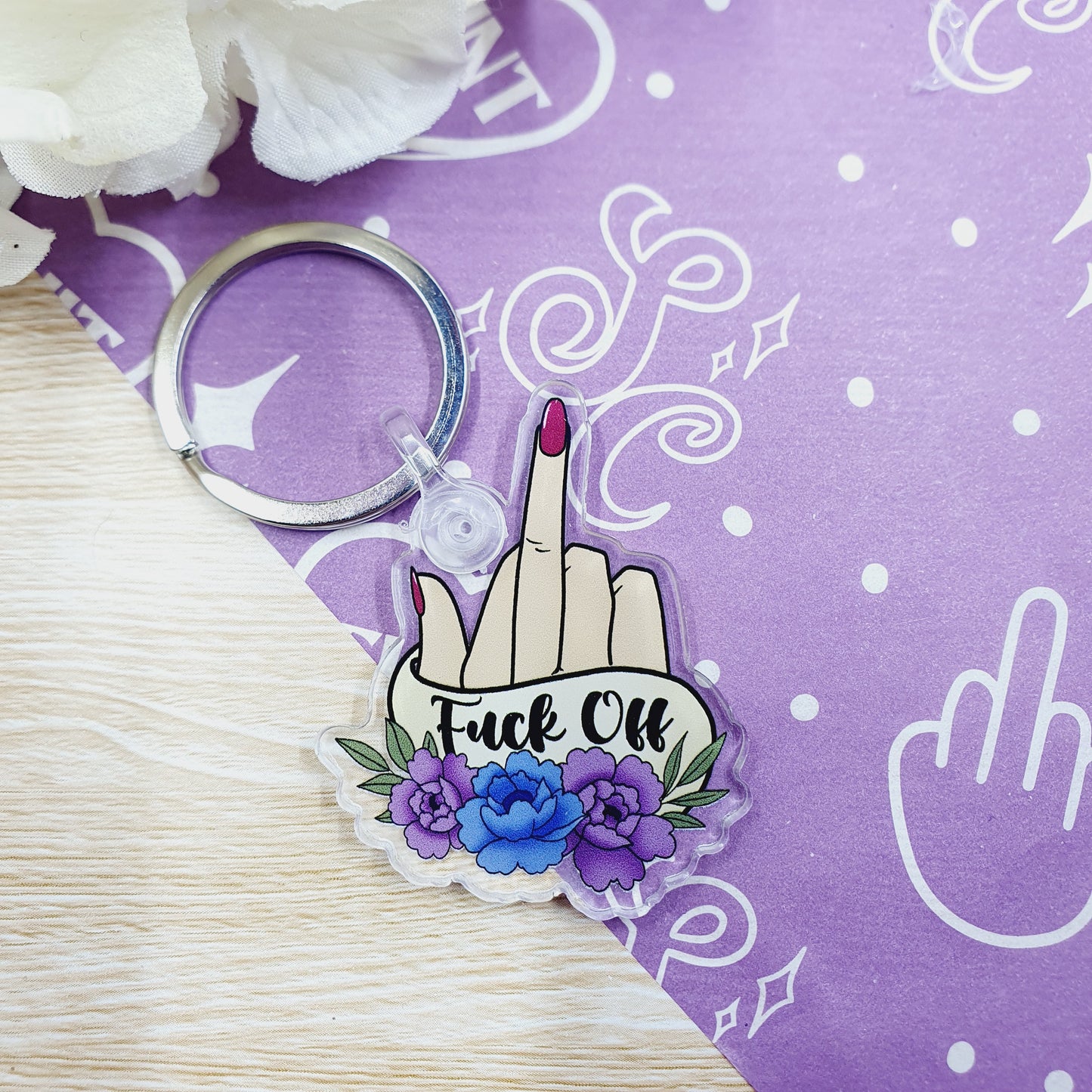 Rude Finger Keyring