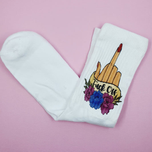 Fuck Off Rude Finger - Socks