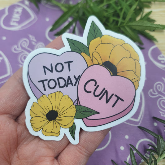 Not Today Hearts - Diecut Vinyl Sticker