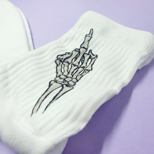 Skeleton Middle Finger - Socks