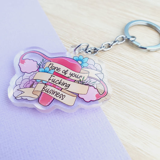 None of Your Fucking Business Uterus - Acrylic Keyring