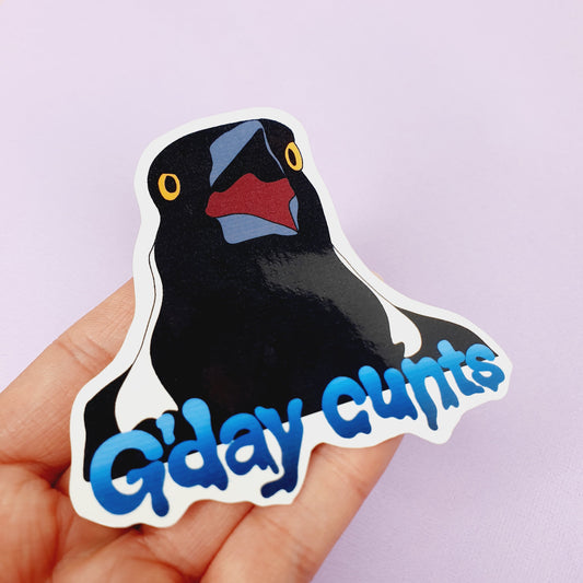 G'Day Cunts Magpie - Diecut Vinyl Sticker