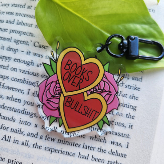 Books over Bullshit - Bookish Acrylic Keyring