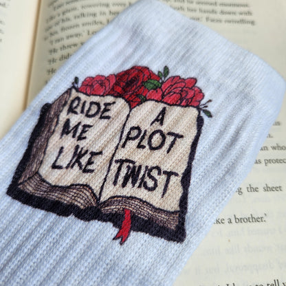 Ride me like a  Plot Twist - Bookish Socks