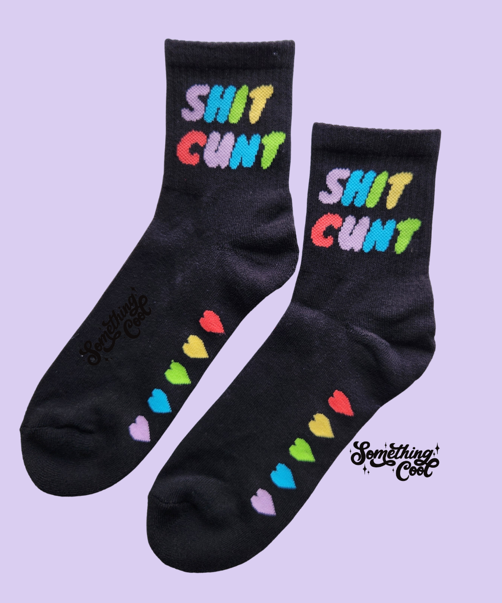 Sh*t C*nt Rainbow - Black Socks