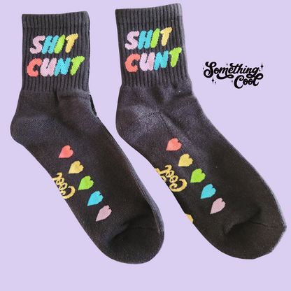 Sh*t C*nt Rainbow - Black Socks