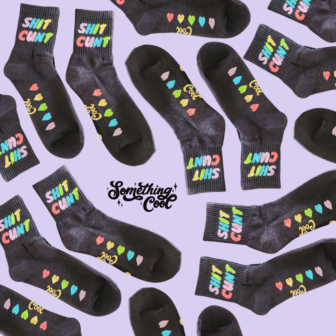 Sh*t C*nt Rainbow - Black Socks