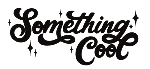 Something Cool Logo in Black, Retro Style Font with Sparkles