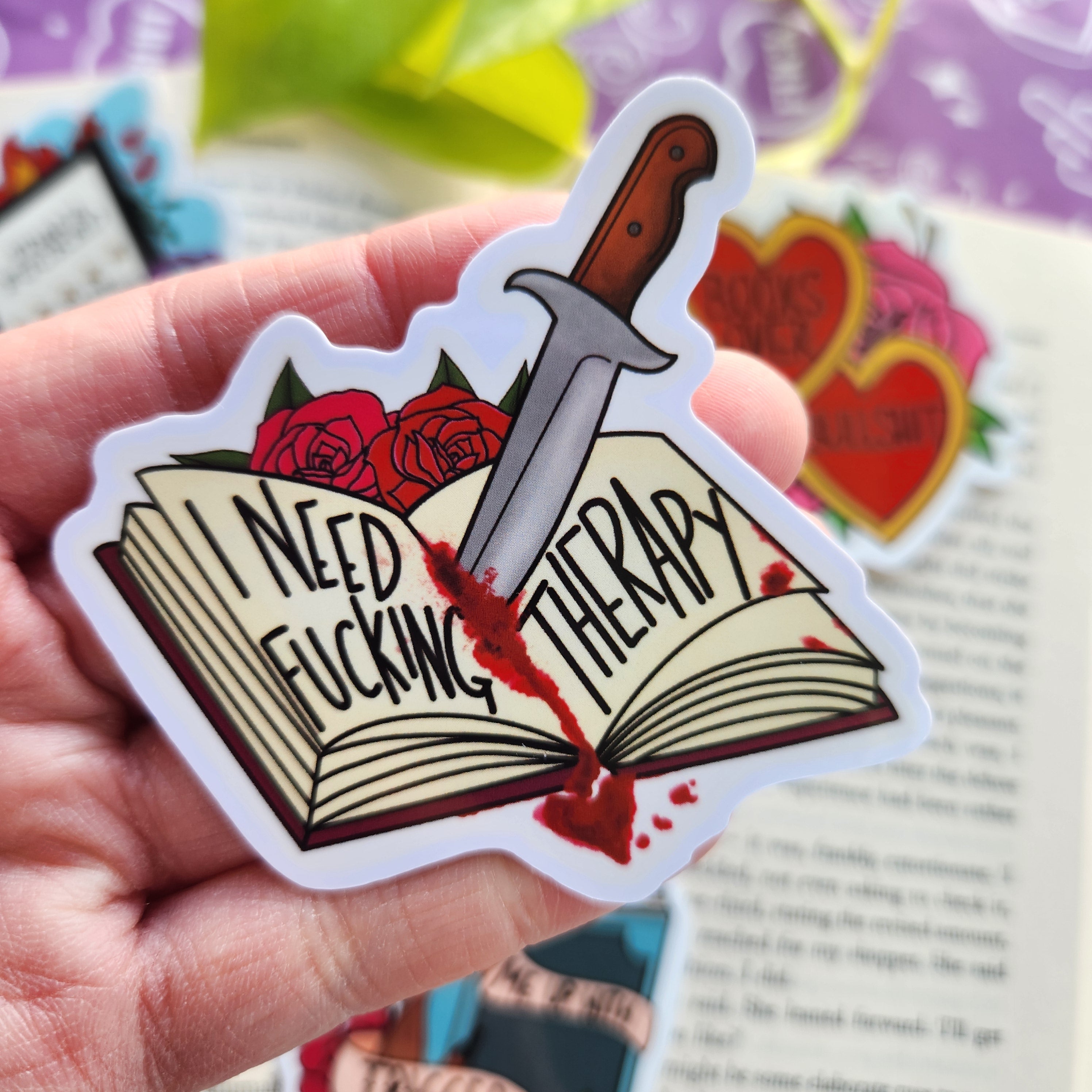 I need F*cking Therapy - Bookish Vinyl Sticker – Something Cool Art