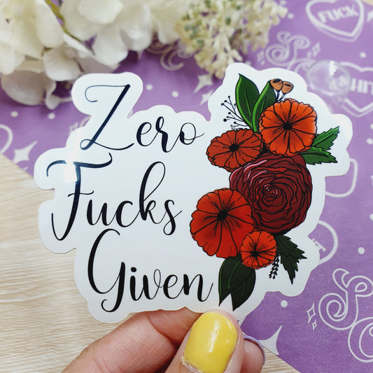 Zero Fucks Given Vinyl Sticker