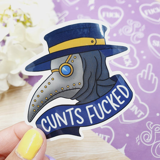 Plague Doc Cunts Fucked Vinyl Sticker